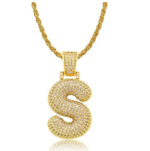 PIPE Gold HH Bubble Letter Necklace