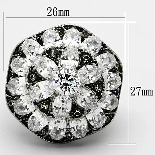 Women Stainless Steel Cubic Zirconia Rings TK1016