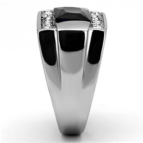 Men Stainless Steel Synthetic Glass Rings 1058