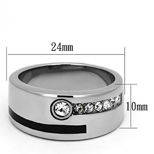 Men Stainless Steel Synthetic Crystal Rings 1067