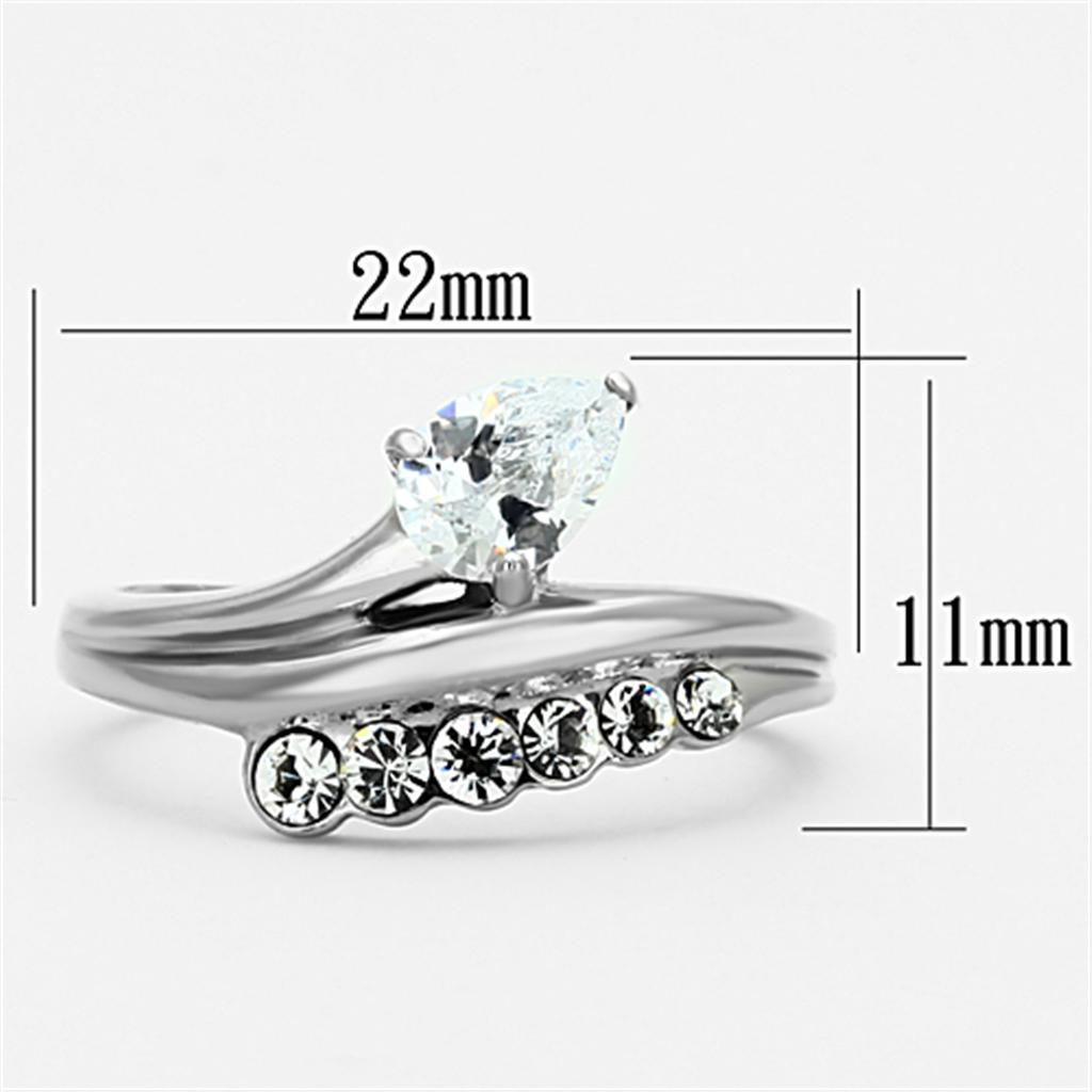 TK1080 - High polished (no plating) Ring with AAA