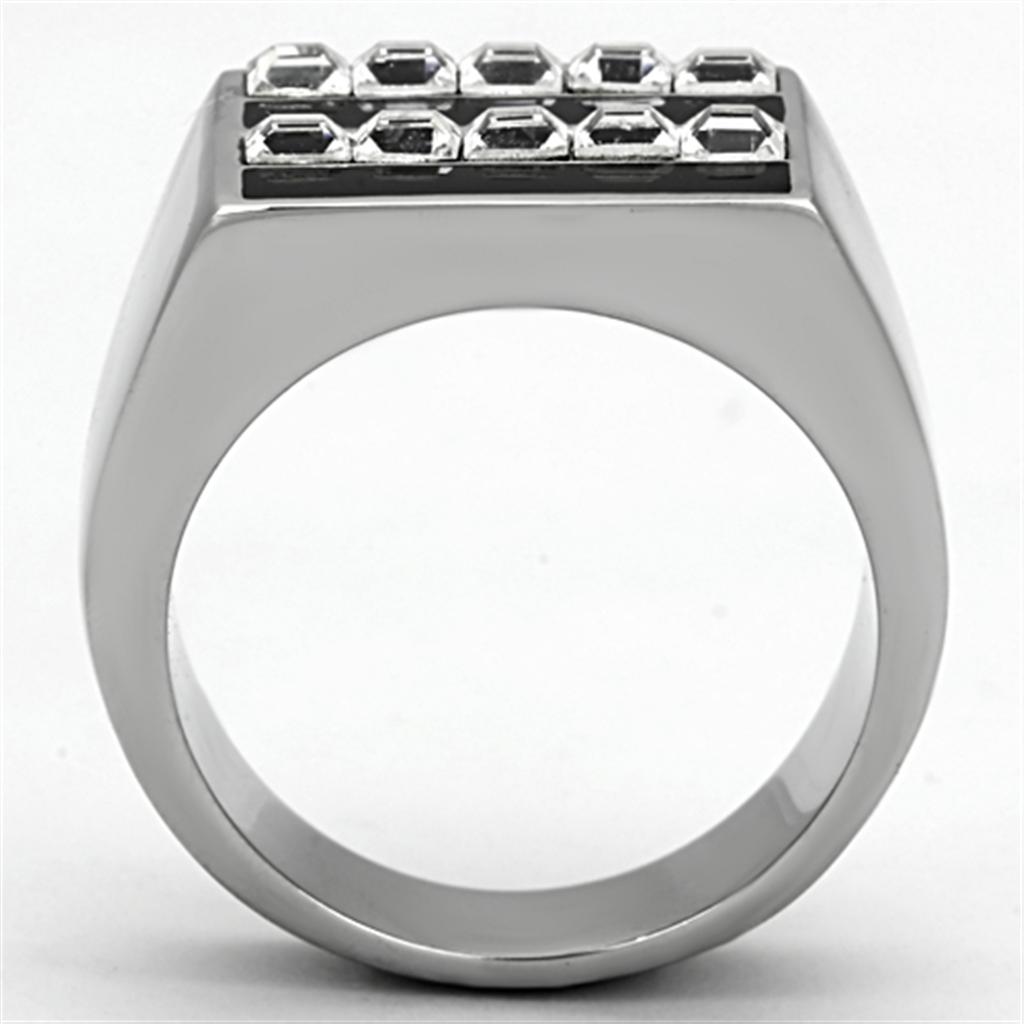 Men Stainless Steel Synthetic Crystal Rings 1177