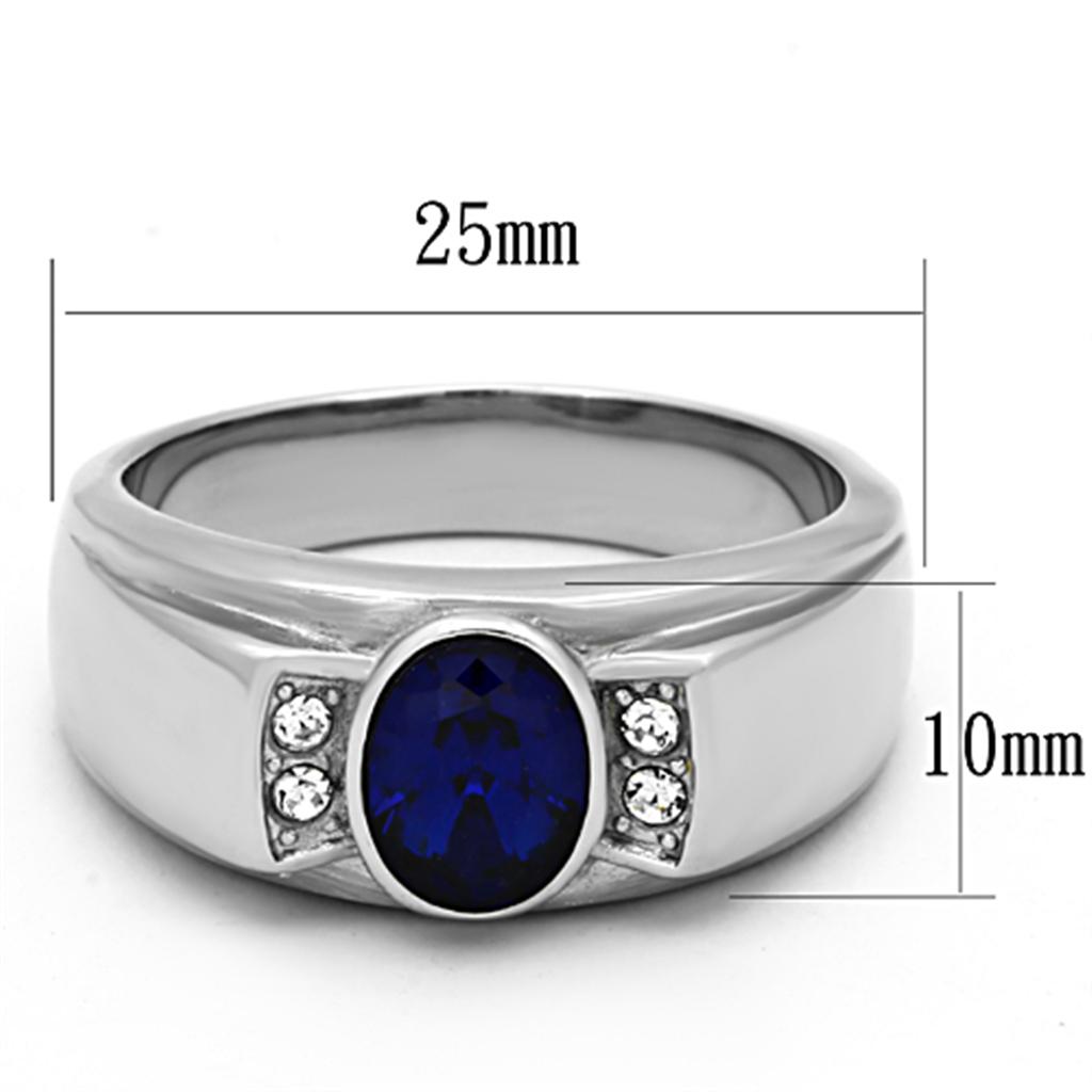 Men Stainless Steel Synthetic Glass Rings 1184