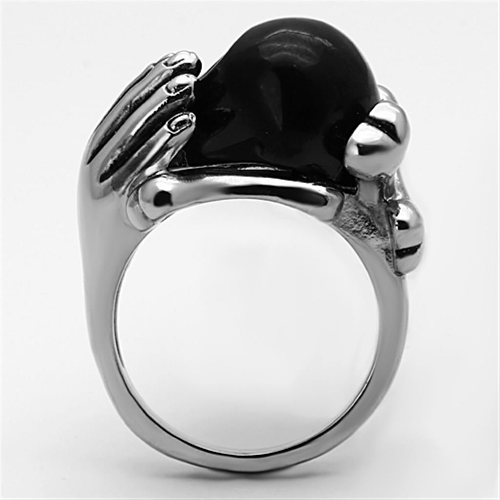 TK1206 - Two-Tone IP Black Ring with Epoxy in Jet