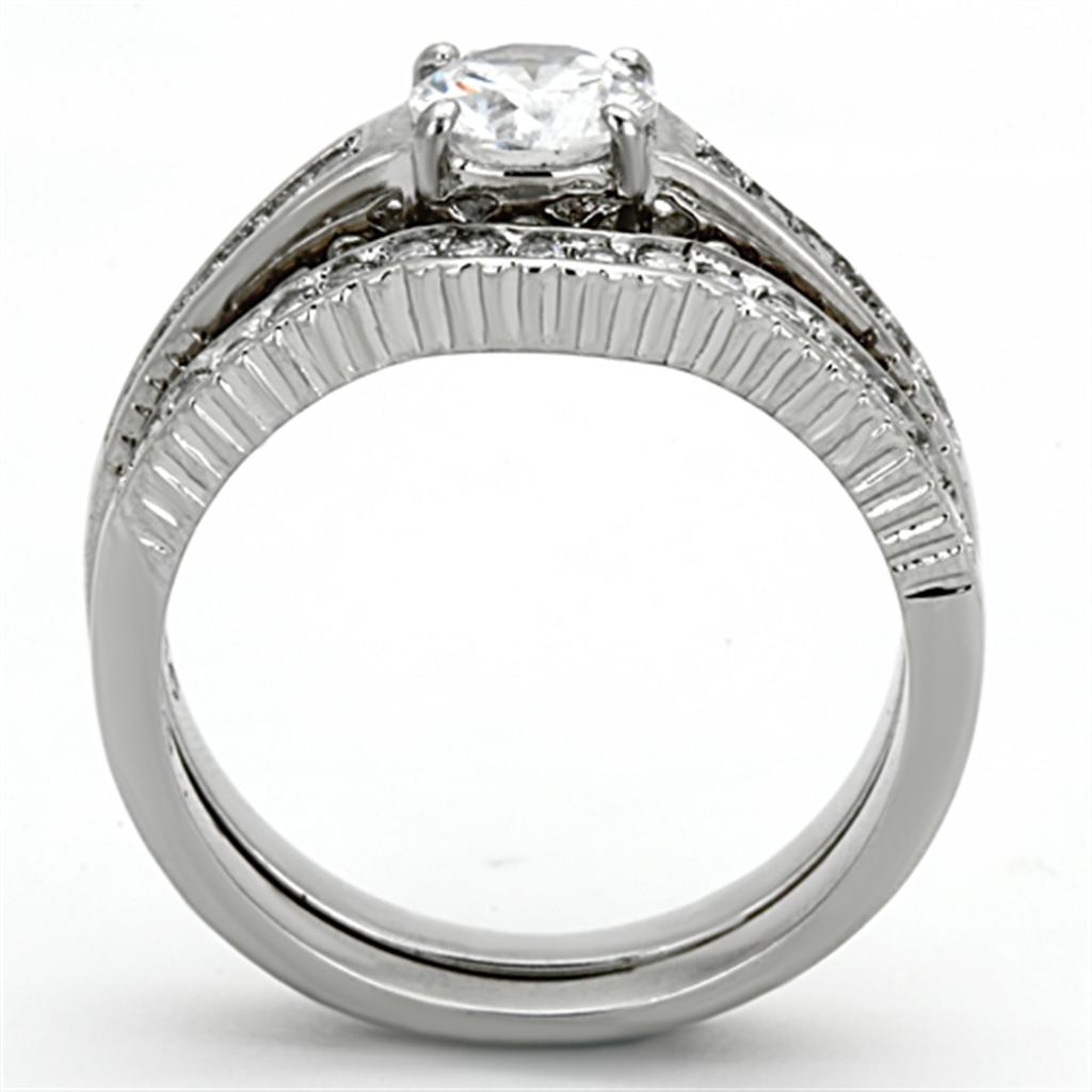 Women Stainless Steel Cubic Zirconia Rings TK1231