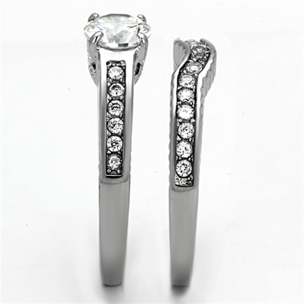 Women Stainless Steel Cubic Zirconia Rings TK1231