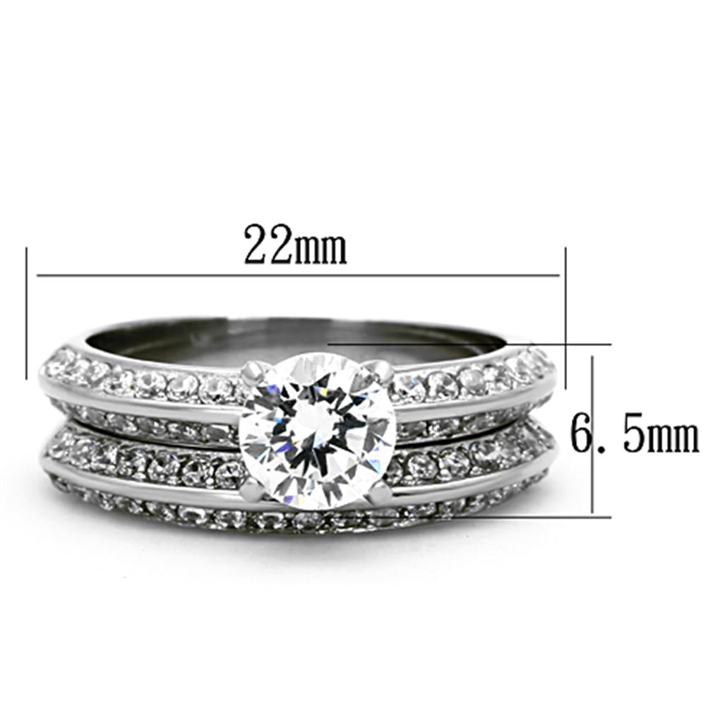 Women Stainless Steel Cubic Zirconia Rings TK1320