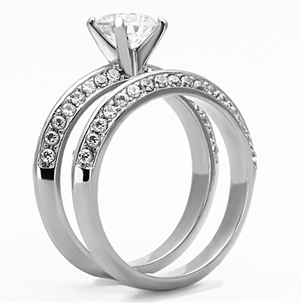 Women Stainless Steel Cubic Zirconia Rings TK1320