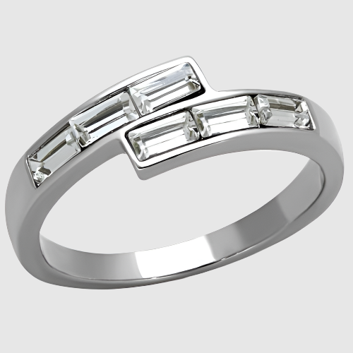 Women Stainless Steel Synthetic Crystal Rings