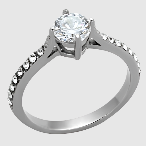 Women Stainless Steel Cubic Zirconia Rings TK1339