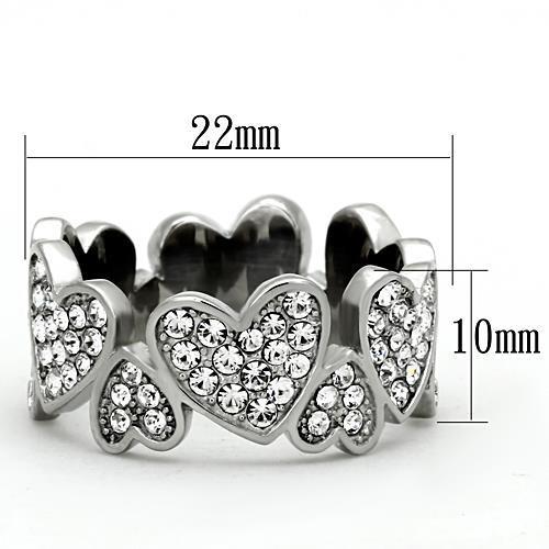 Women Stainless Steel Synthetic Crystal Rings