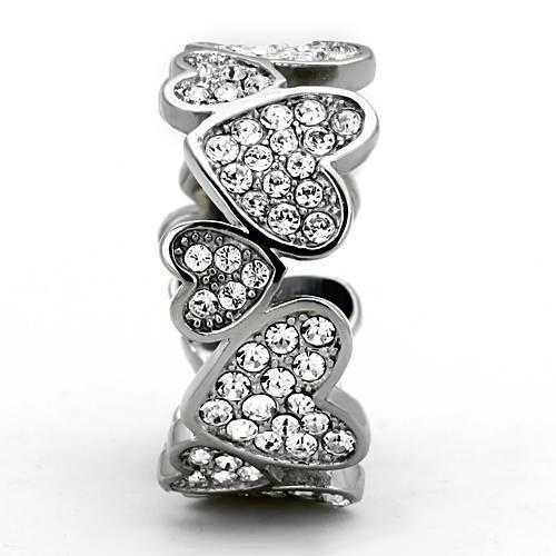 Women Stainless Steel Synthetic Crystal Rings