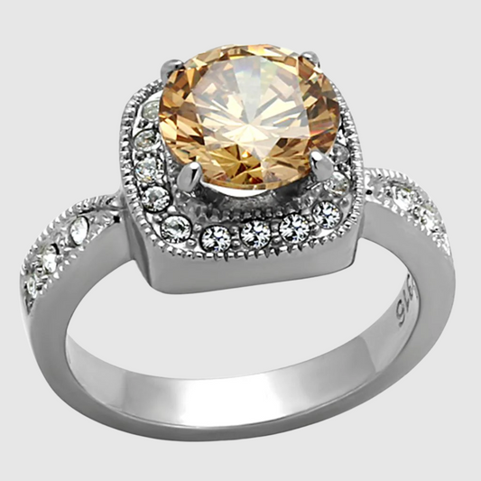 Women Stainless Steel Cubic Zirconia Rings TK1495