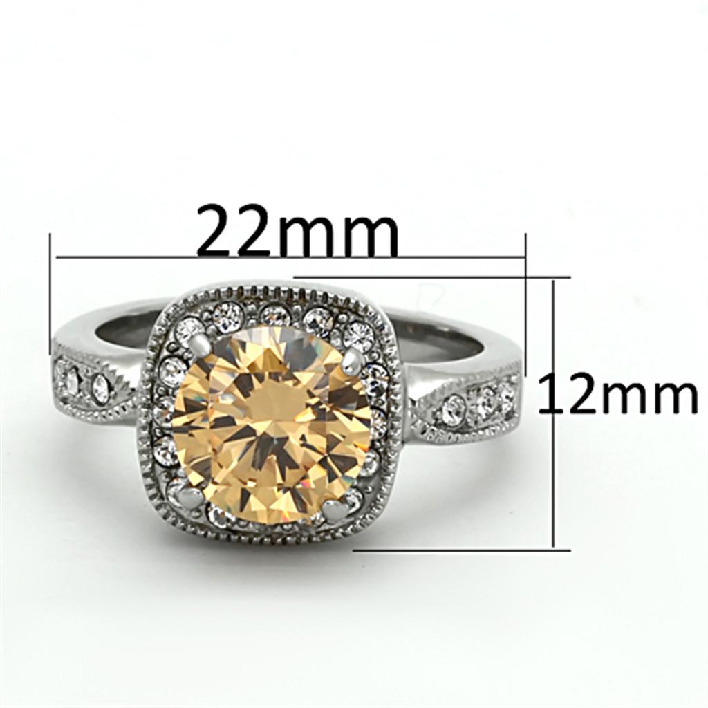 Women Stainless Steel Cubic Zirconia Rings TK1495