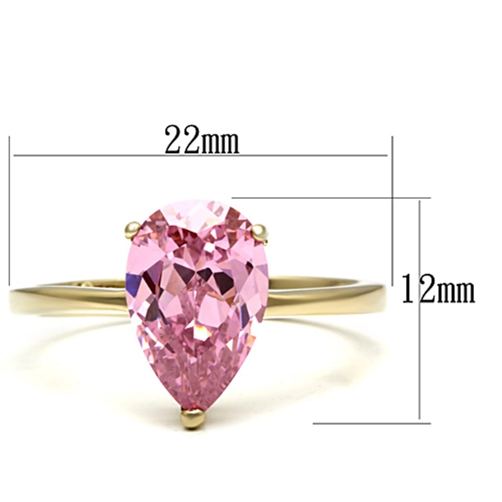 Women Stainless Steel Cubic Zirconia Rings TK1508