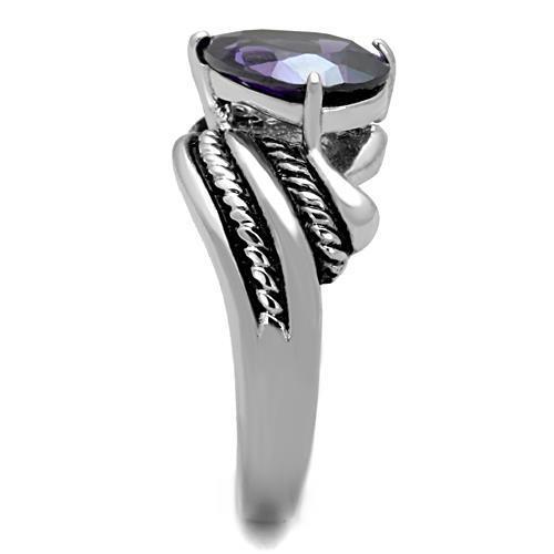 Women Stainless Steel Cubic Zirconia Rings TK1515