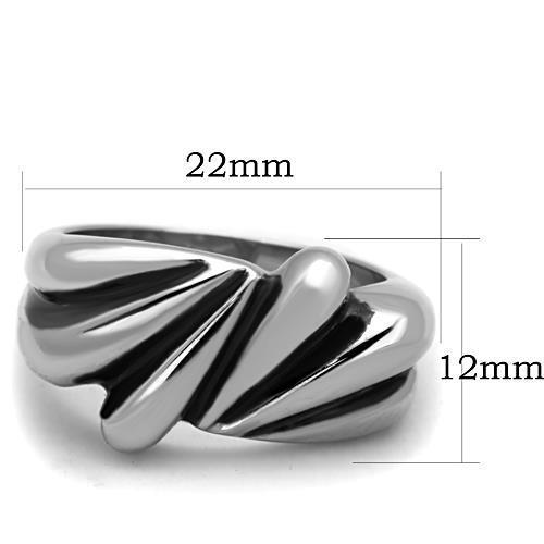 Women Stainless Steel No Stone Rings TK1520