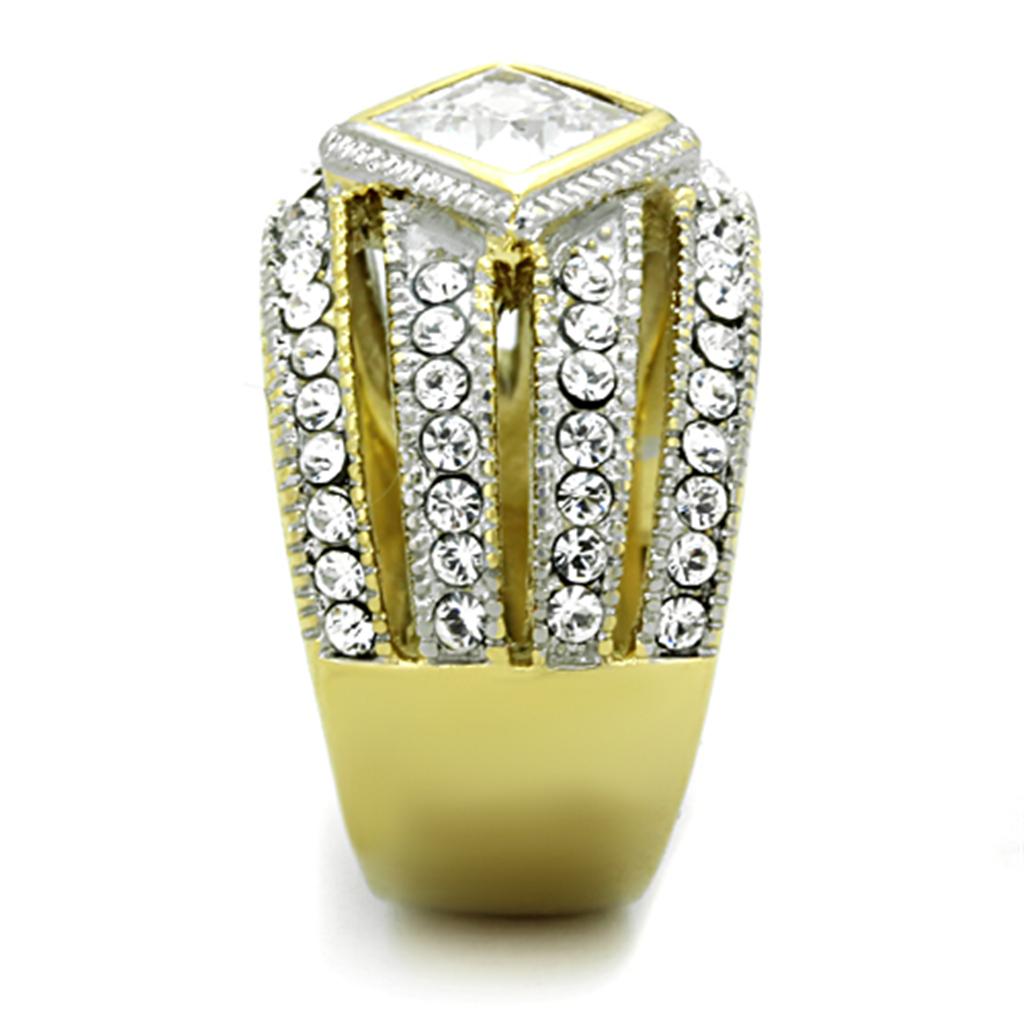 Women Stainless Steel Cubic Zirconia Rings TK1551