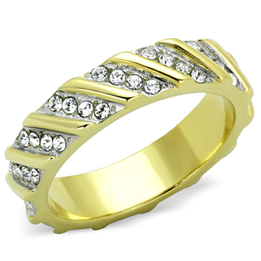 Women Stainless Steel Synthetic Crystal Rings