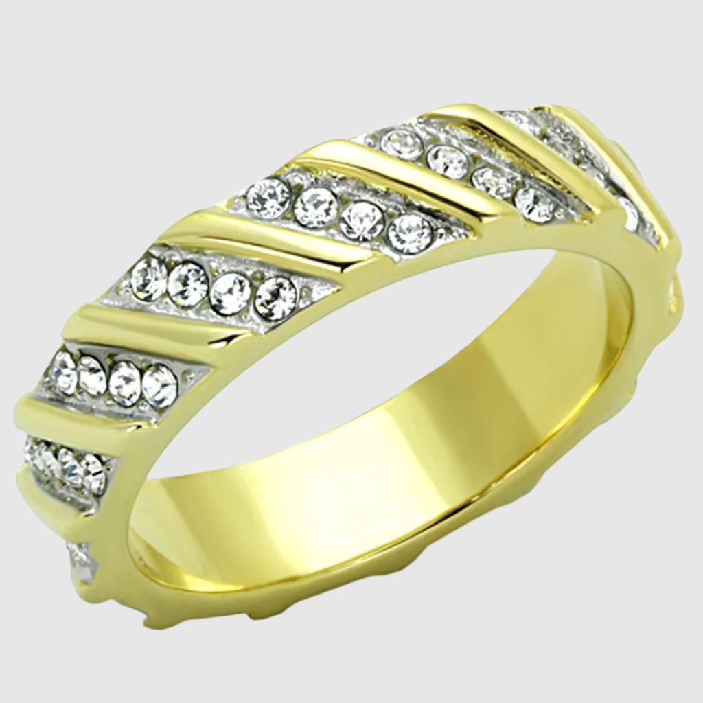 Women Stainless Steel Synthetic Crystal Rings