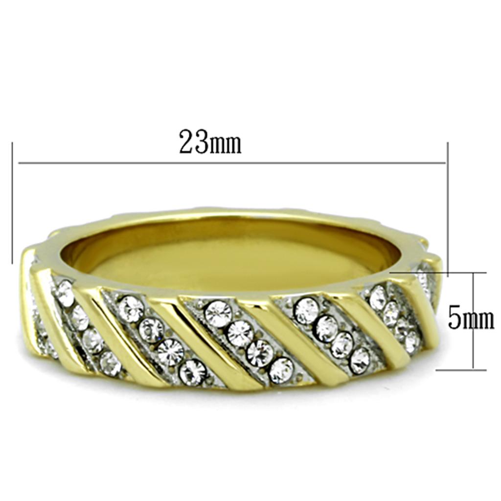 Women Stainless Steel Synthetic Crystal Rings