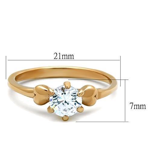 TK1596 - IP Rose Gold Steel Ring with AAA Grade