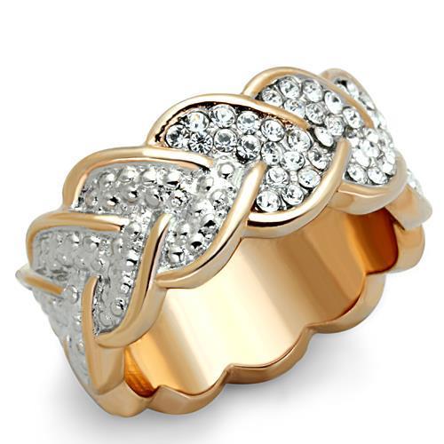 Women Stainless Steel Synthetic Crystal Rings