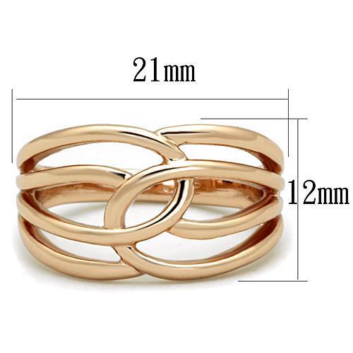 TK1696 - IP Rose Gold(Ion Plating) Stainless Steel Ring