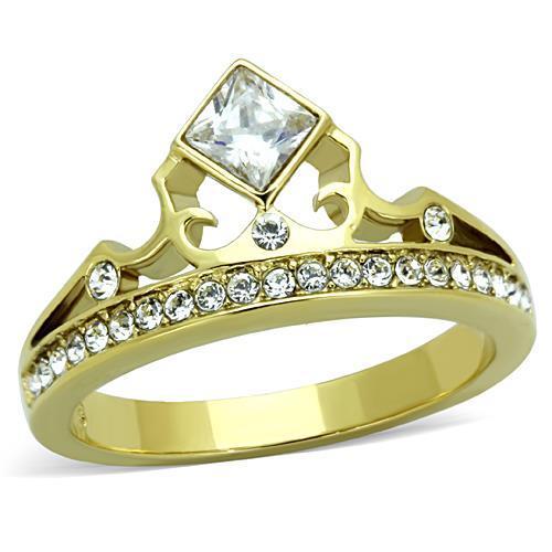 Women Stainless Steel Cubic Zirconia Rings TK1727