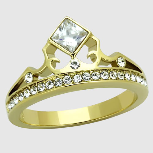 Women Stainless Steel Cubic Zirconia Rings TK1727