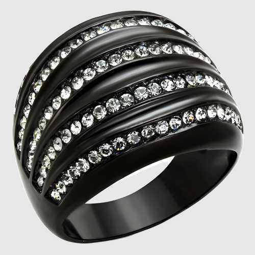 Women Stainless Steel Synthetic Crystal Rings