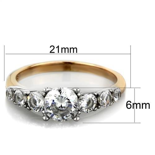 TK1794 - Two-Tone IP Rose Gold Ring