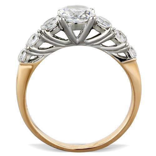 TK1794 - Two-Tone IP Rose Gold Ring