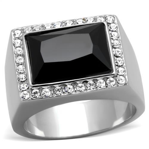 Men Stainless Steel Synthetic Onyx Rings 1810