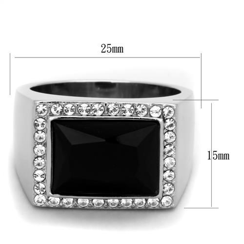 Men Stainless Steel Synthetic Onyx Rings 1810