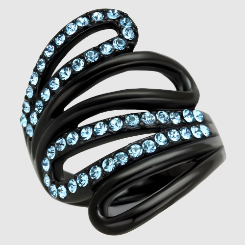 Women Stainless Steel Synthetic Crystal Rings