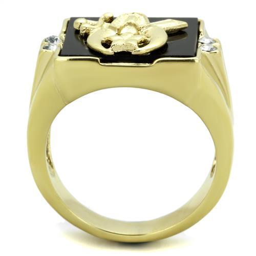 Men Stainless Steel Synthetic Onyx Rings TK1890