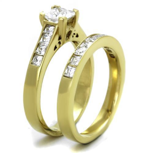 Women Stainless Steel Cubic Zirconia Rings TK1895