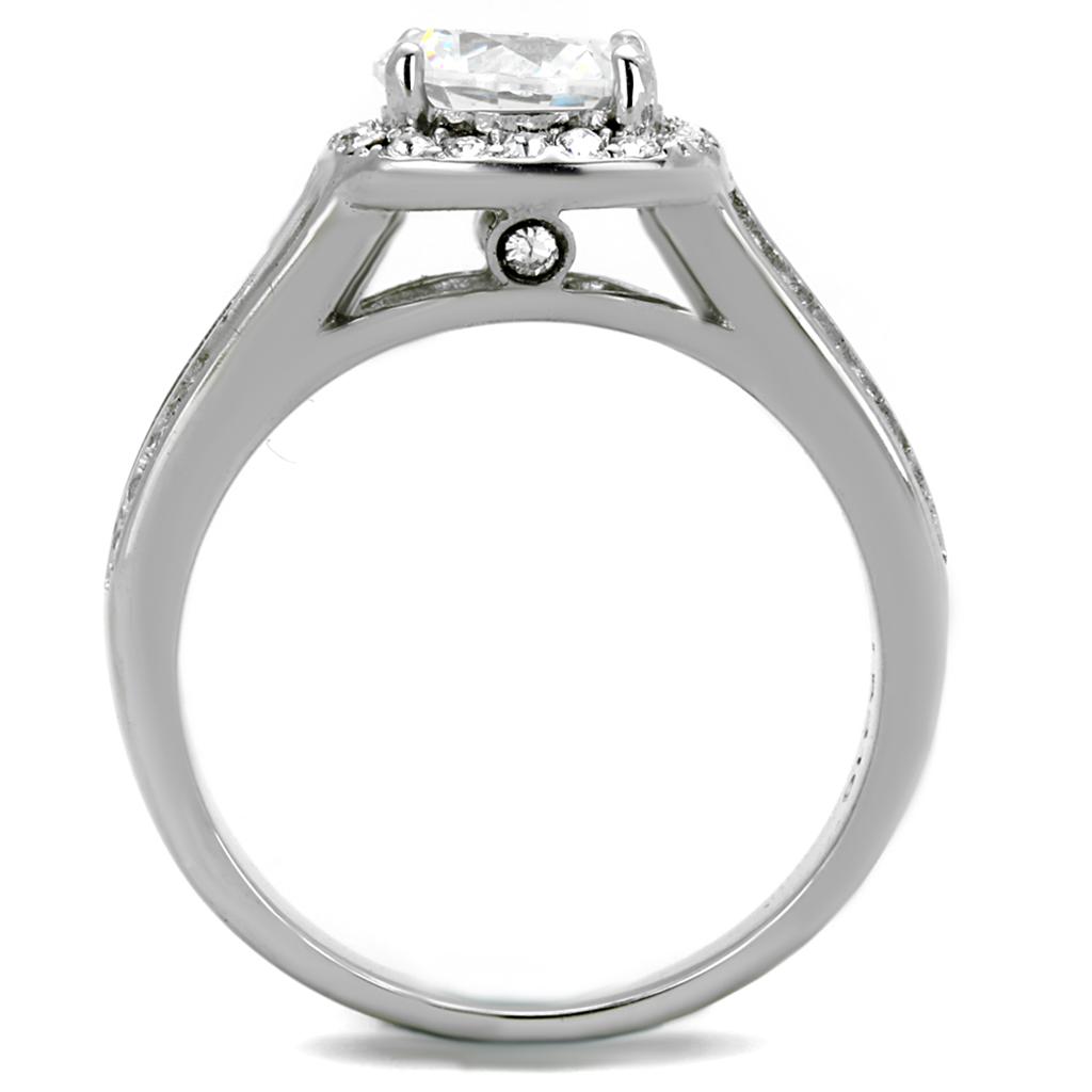 Women Stainless Steel Cubic Zirconia Rings TK2043