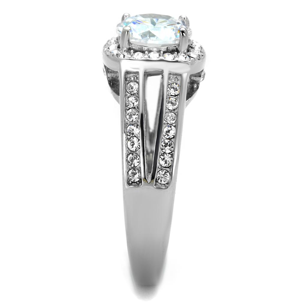 Women Stainless Steel Cubic Zirconia Rings TK2043