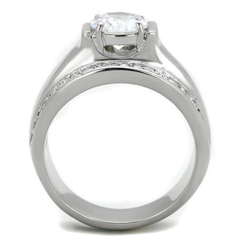 TK2054 - High polished Stainless Steel Ring with AAA