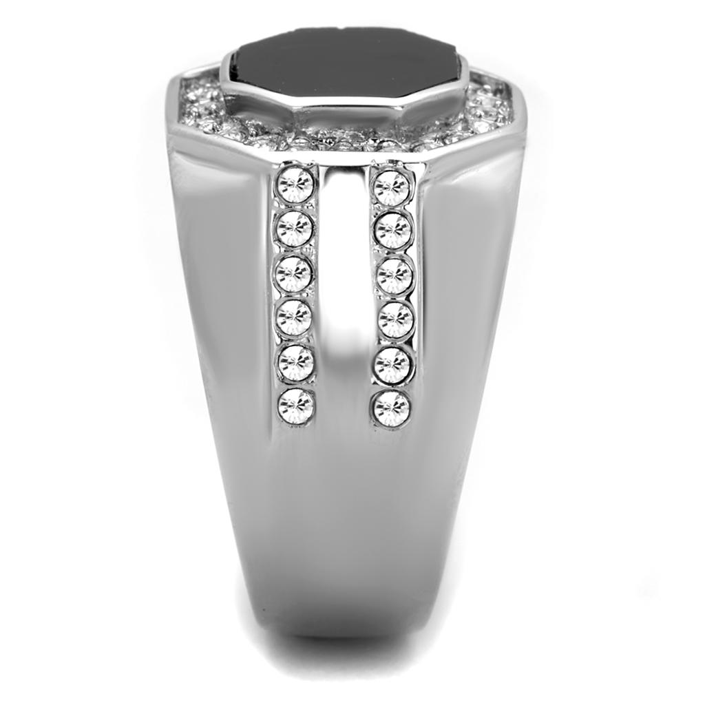 Men Stainless Steel Synthetic Crystal Rings 2066