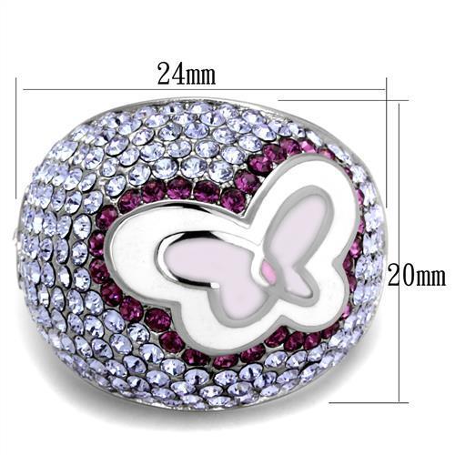 Women Stainless Steel Synthetic Crystal Rings