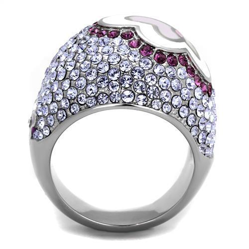 Women Stainless Steel Synthetic Crystal Rings