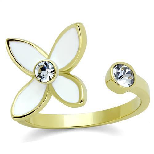 Women Stainless Steel Synthetic Crystal Rings