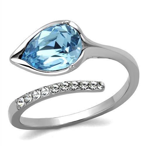 Women Stainless Steel Synthetic Crystal Rings