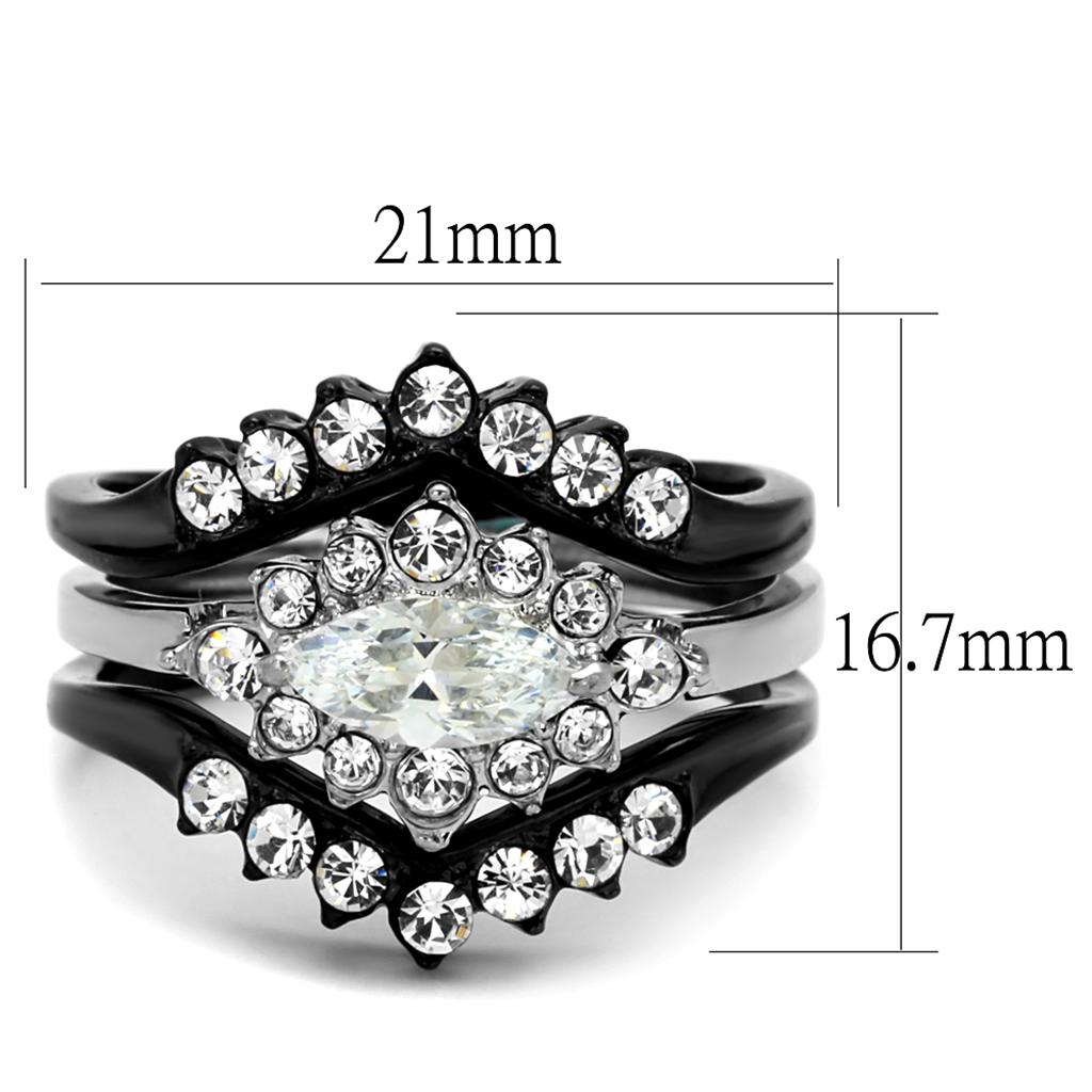 TK2188 - Two-Tone IP Black Stainless Steel Ring