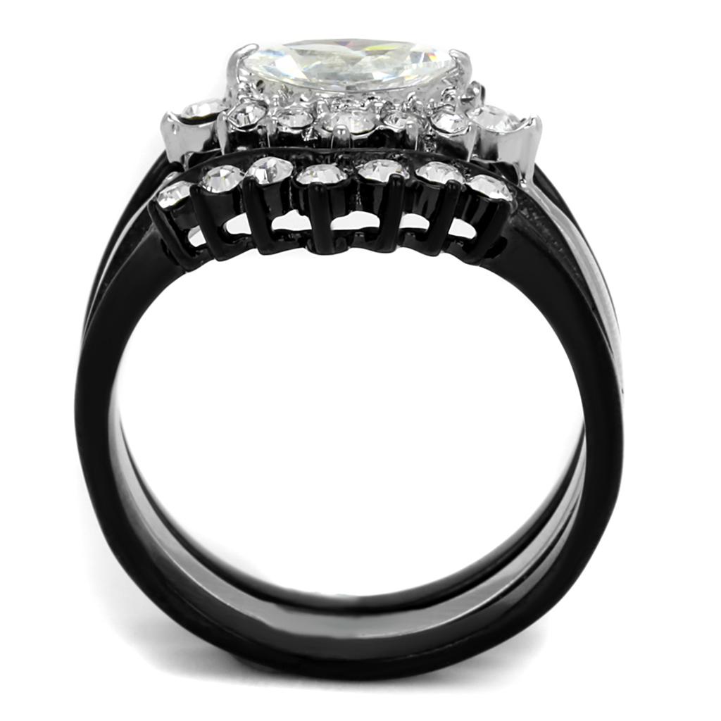 TK2188 - Two-Tone IP Black Stainless Steel Ring