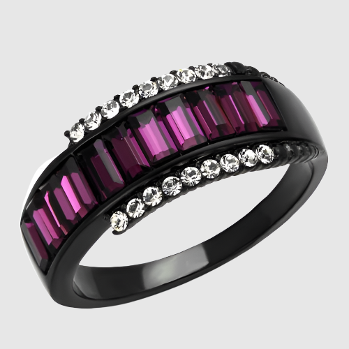 Women Stainless Steel Synthetic Crystal Rings