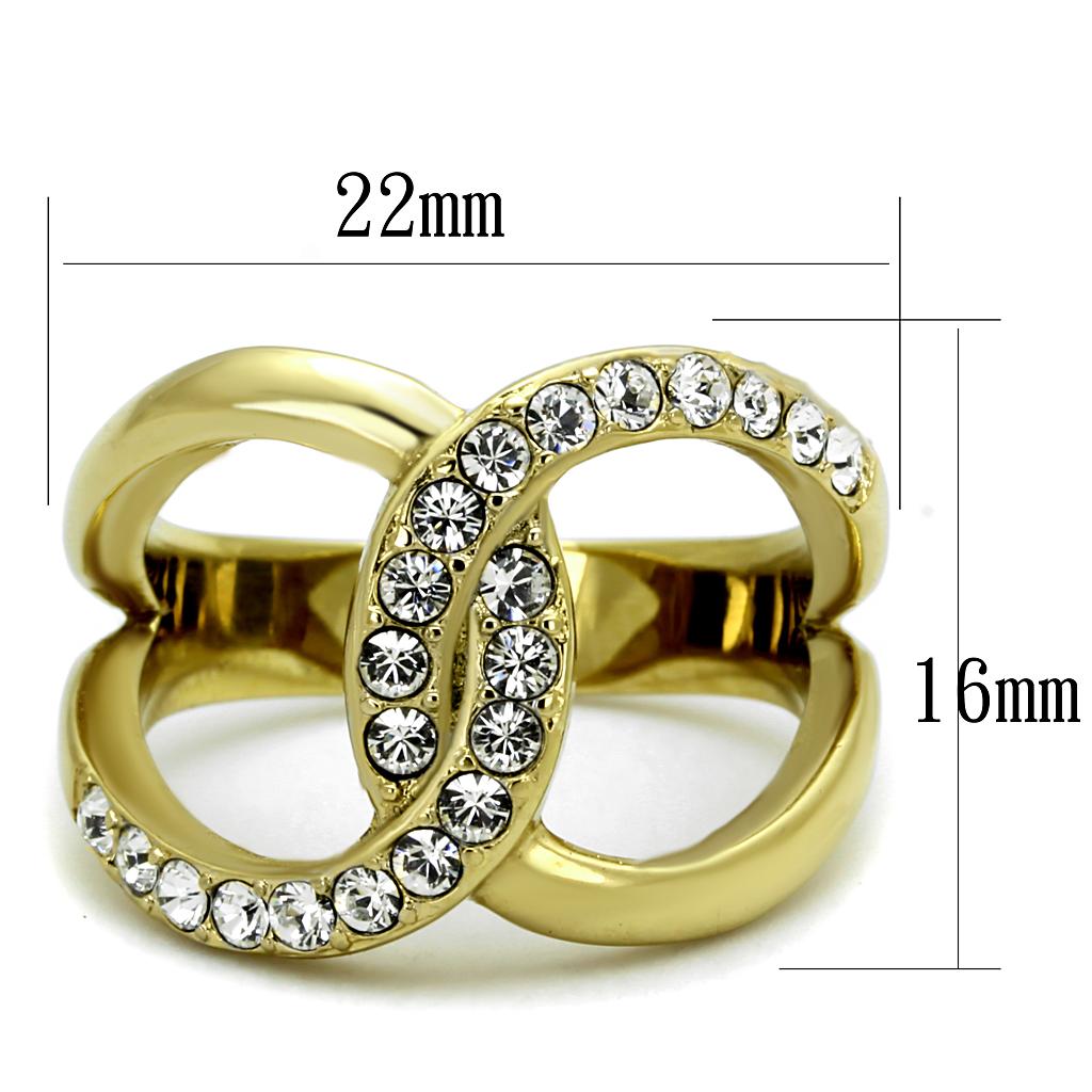 TK2253 - Two-Tone IP Gold Ring with Top